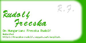 rudolf frecska business card